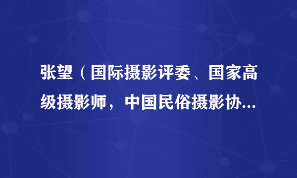 张望（国际摄影评委、国家高级摄影师，中国民俗摄影协会会长）