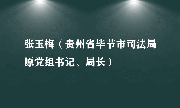 张玉梅（贵州省毕节市司法局原党组书记、局长）