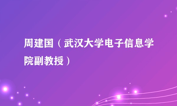 周建国（武汉大学电子信息学院副教授）