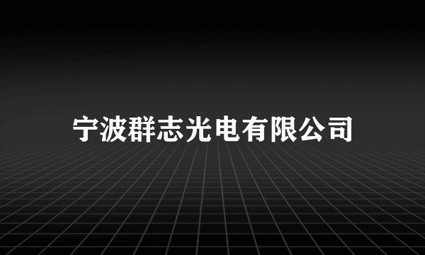 宁波群志光电有限公司