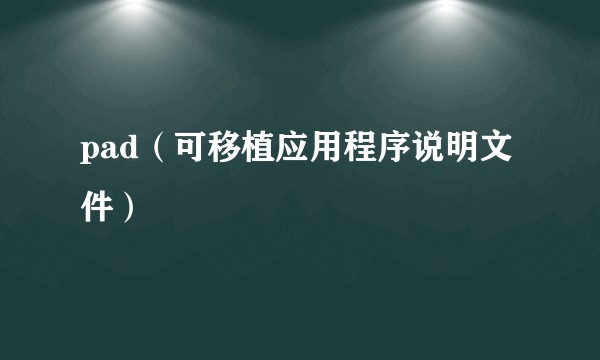 pad（可移植应用程序说明文件）