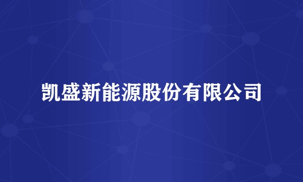 凯盛新能源股份有限公司
