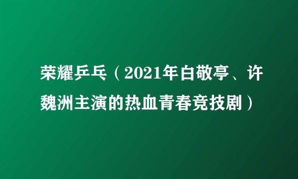 荣耀乒乓（2021年白敬亭、许魏洲主演的热血青春竞技剧）