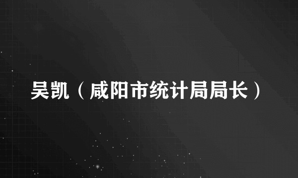 吴凯（咸阳市统计局局长）