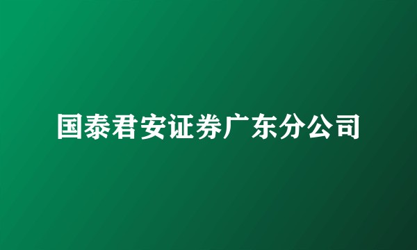 国泰君安证券广东分公司