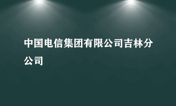 中国电信集团有限公司吉林分公司