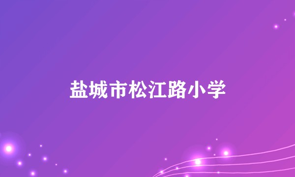 盐城市松江路小学