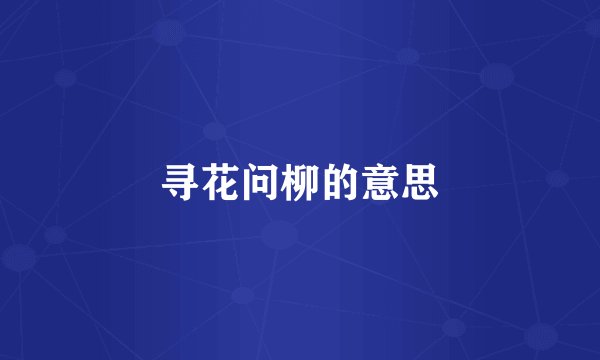 寻花问柳的意思