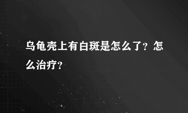 乌龟壳上有白斑是怎么了？怎么治疗？