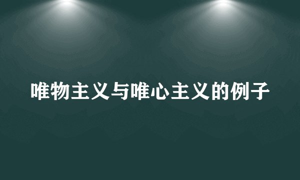 唯物主义与唯心主义的例子