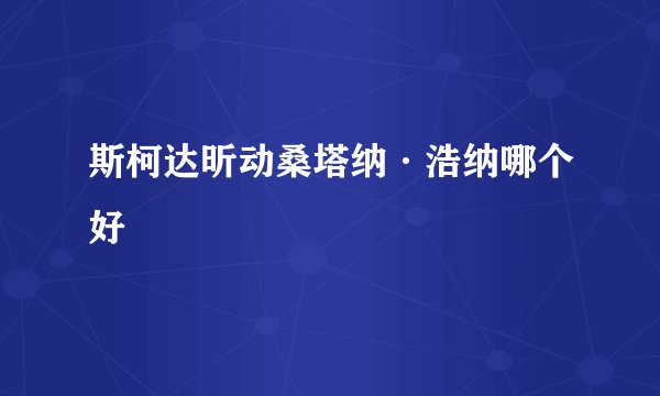 斯柯达昕动桑塔纳·浩纳哪个好