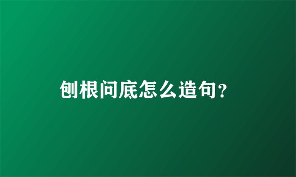 刨根问底怎么造句？