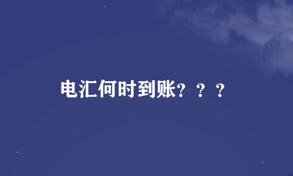 电汇何时到账？？？