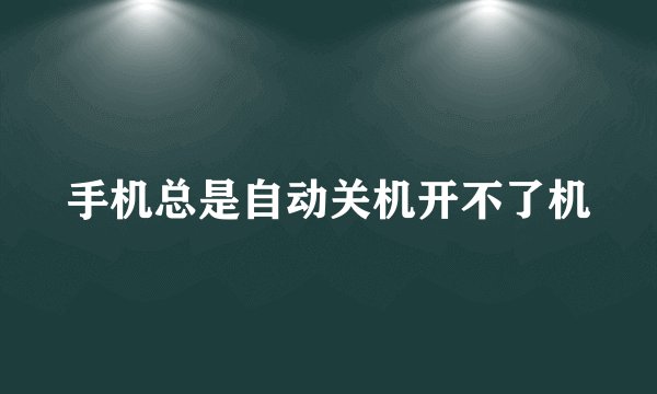手机总是自动关机开不了机