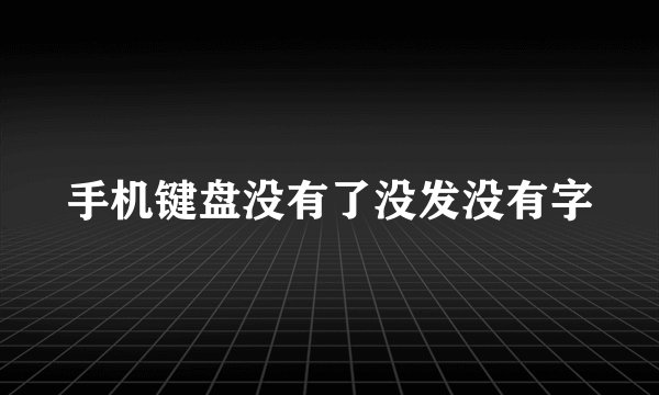 手机键盘没有了没发没有字