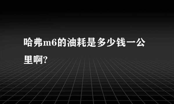 哈弗m6的油耗是多少钱一公里啊?
