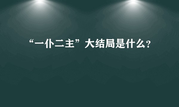 “一仆二主”大结局是什么？