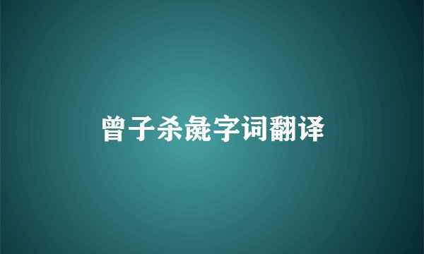 曾子杀彘字词翻译