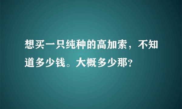 想买一只纯种的高加索，不知道多少钱。大概多少那？