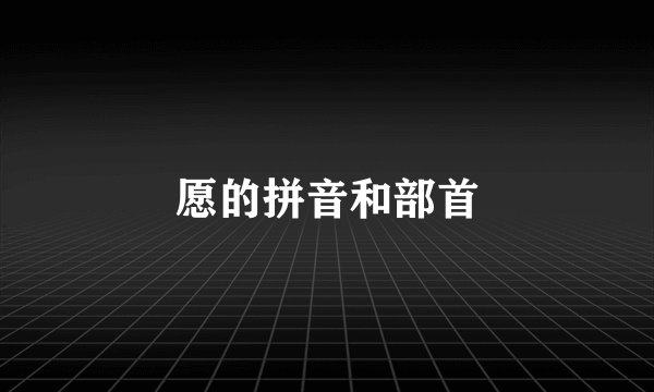 愿的拼音和部首