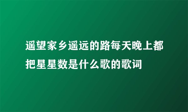 遥望家乡遥远的路每天晚上都把星星数是什么歌的歌词