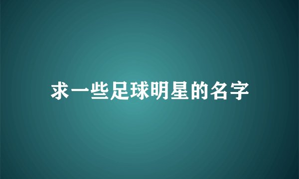 求一些足球明星的名字