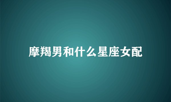 摩羯男和什么星座女配
