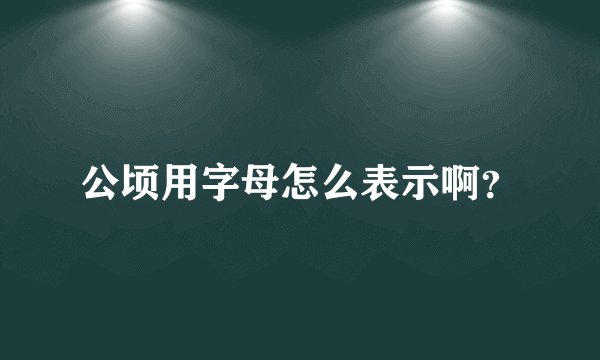 公顷用字母怎么表示啊？