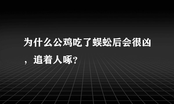 为什么公鸡吃了蜈蚣后会很凶，追着人啄？