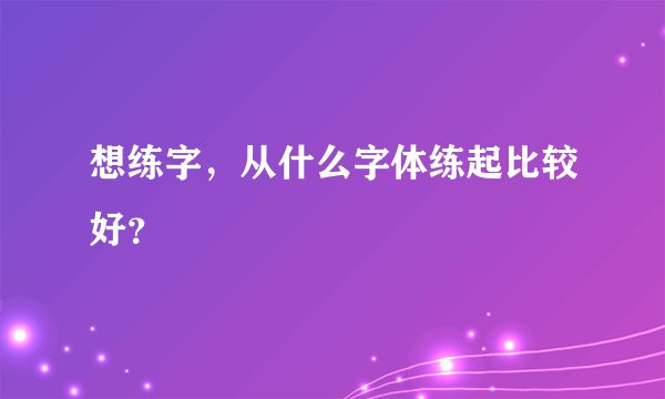 想练字，从什么字体练起比较好？