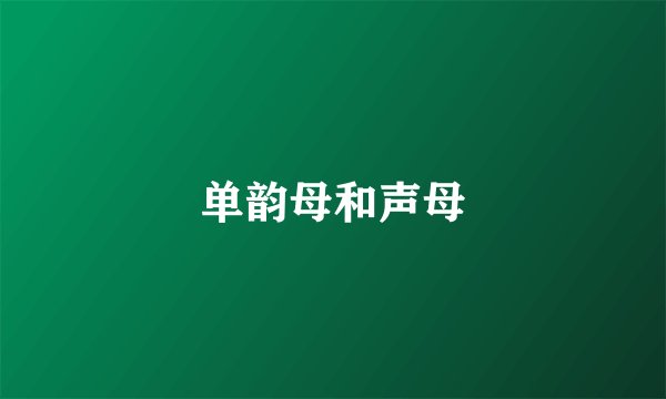 单韵母和声母