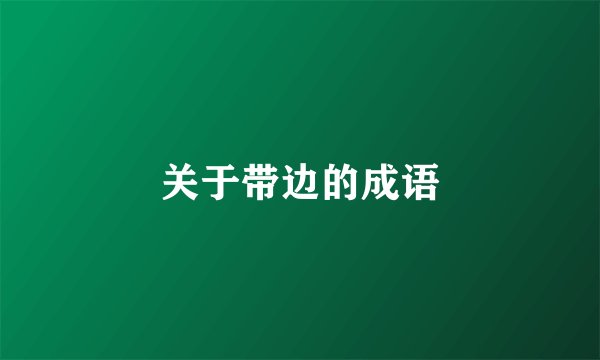 关于带边的成语