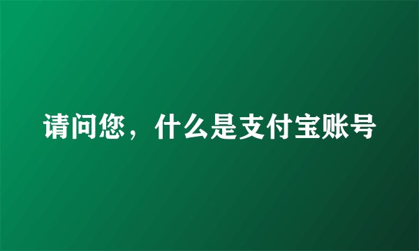请问您,什么是支付宝账号