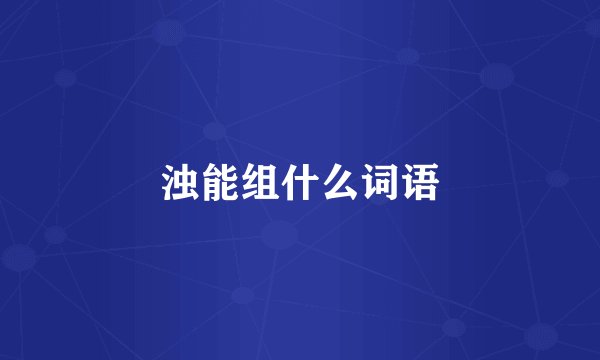 浊能组什么词语