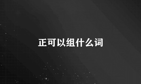 正可以组什么词