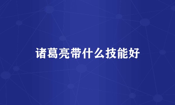 诸葛亮带什么技能好