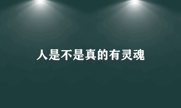 人是不是真的有灵魂