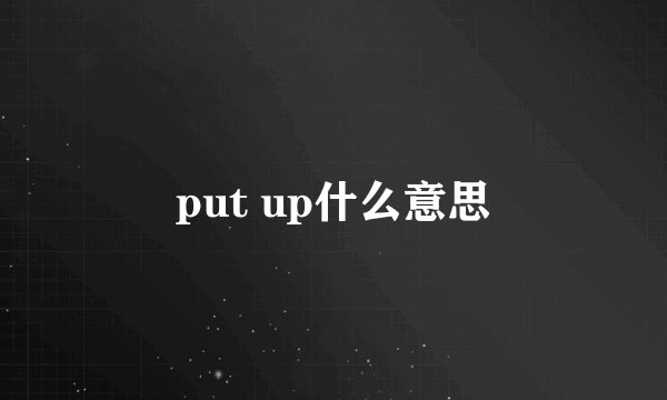 put up什么意思