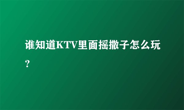 谁知道KTV里面摇撒子怎么玩？