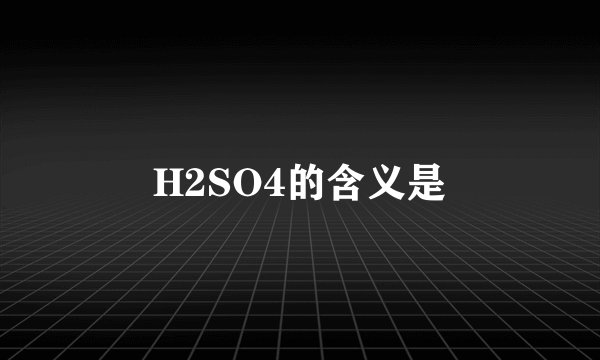 H2SO4的含义是