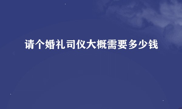 请个婚礼司仪大概需要多少钱