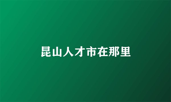 昆山人才市在那里