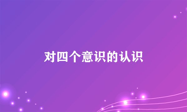 对四个意识的认识