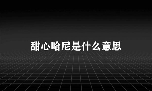 甜心哈尼是什么意思