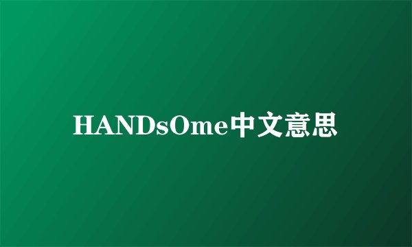 HANDsOme中文意思