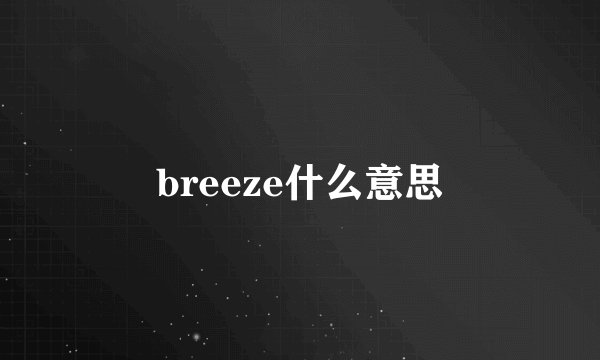 breeze什么意思