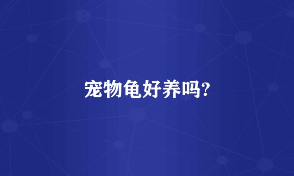 宠物龟好养吗?