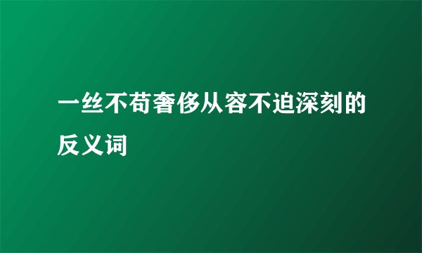 一丝不苟奢侈从容不迫深刻的反义词