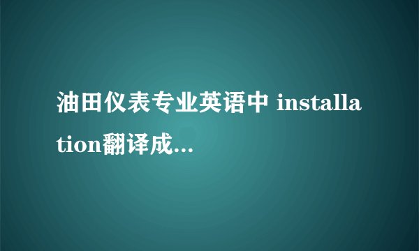 油田仪表专业英语中 installation翻译成安装 mounting翻译成什么合适？