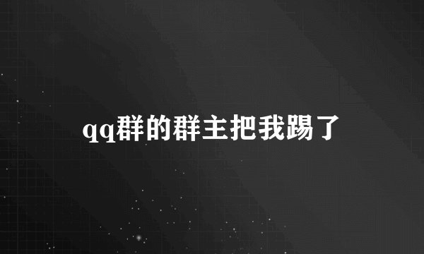 qq群的群主把我踢了